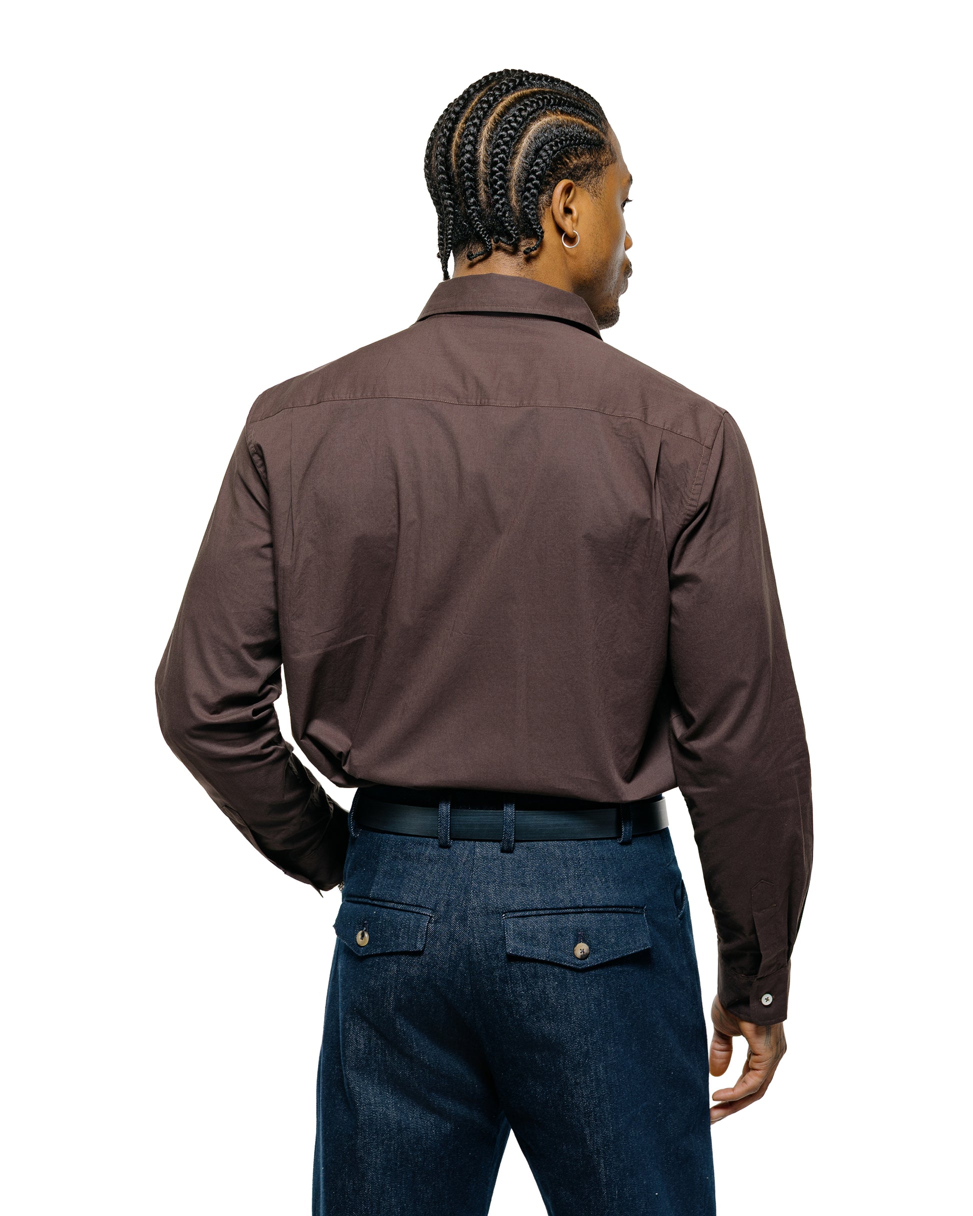 lost & found De Bonne Facture De Bonne Facture Artist Shirt Washed Cotton Voile Dark Brown