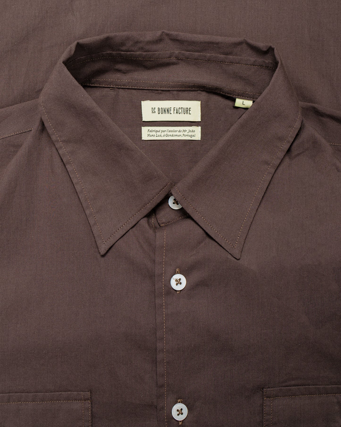 lost & found De Bonne Facture De Bonne Facture Artist Shirt Washed Cotton Voile Dark Brown