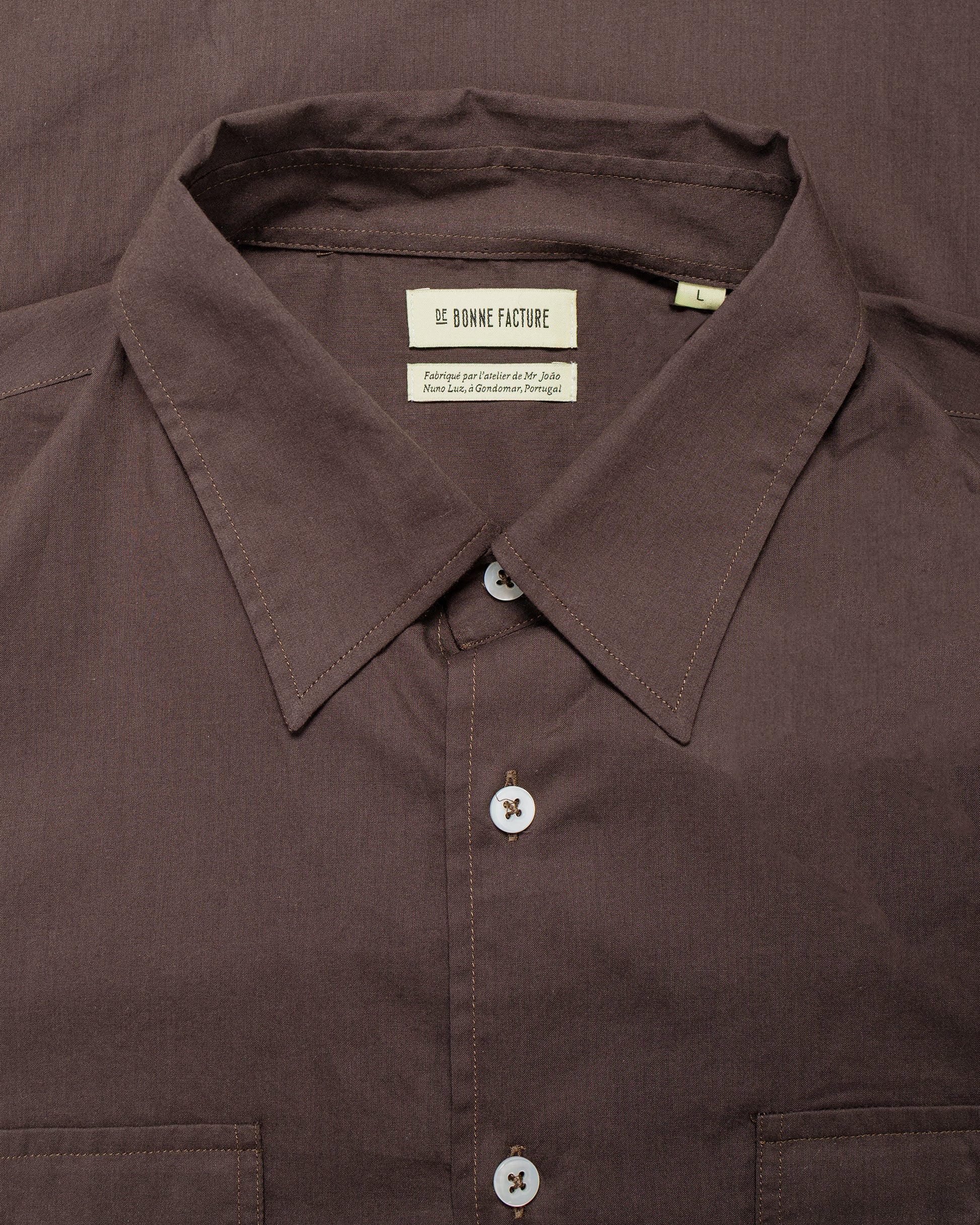 lost & found De Bonne Facture De Bonne Facture Artist Shirt Washed Cotton Voile Dark Brown