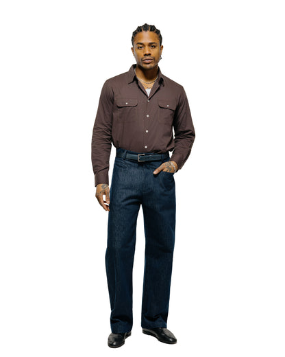 lost & found De Bonne Facture De Bonne Facture Artist Shirt Washed Cotton Voile Dark Brown