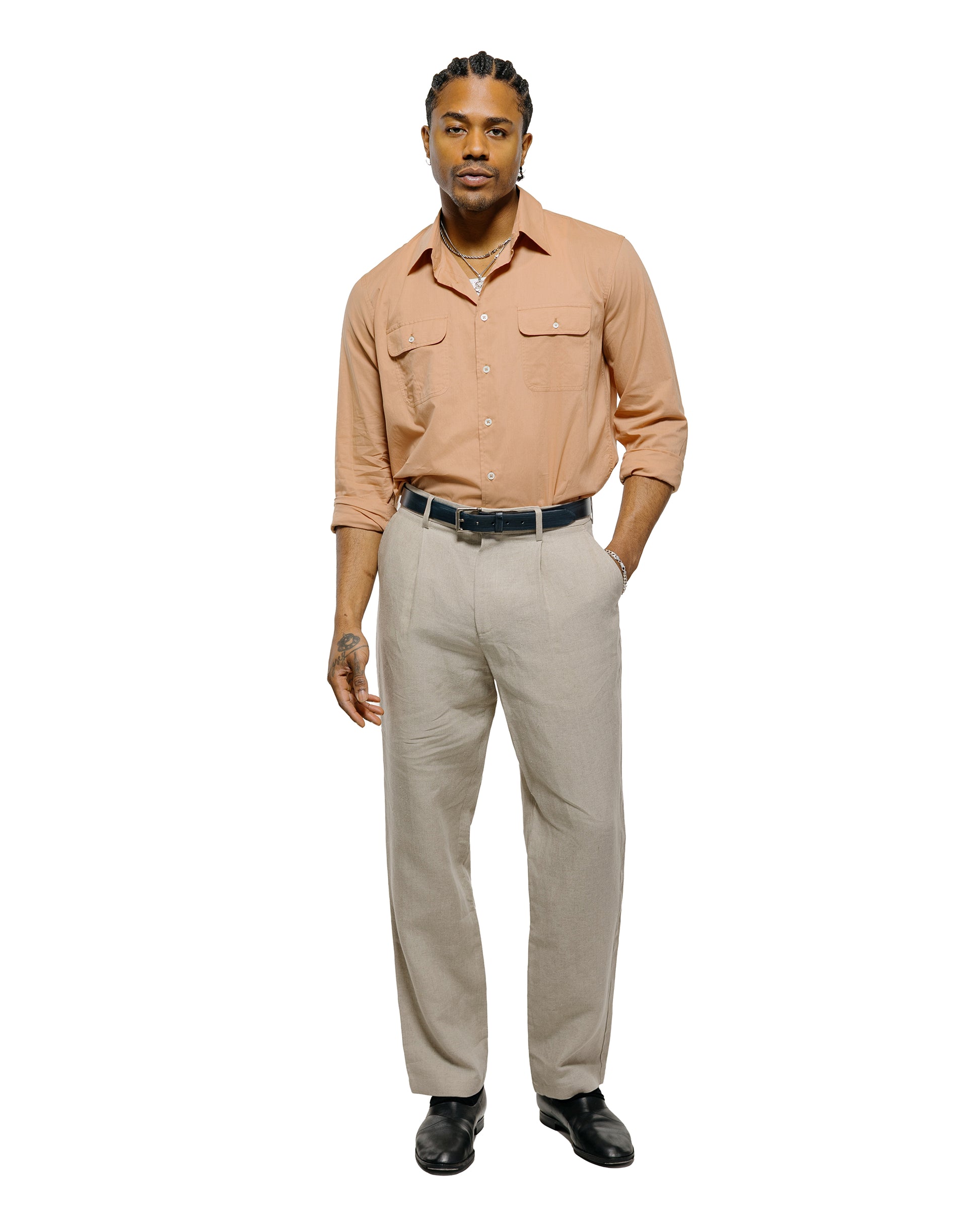 lost & found De Bonne Facture De Bonne Facture Artist Shirt Washed Cotton Voile Rosewood