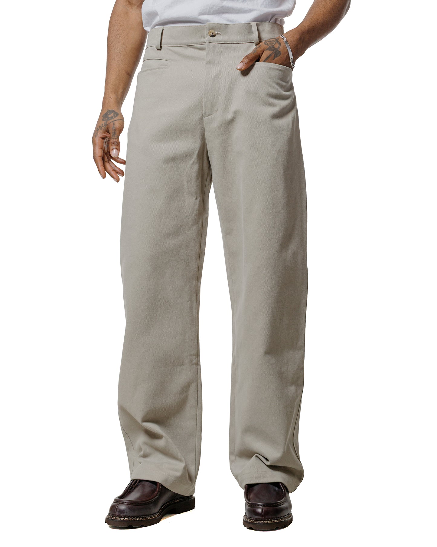 lost & found De Bonne Facture De Bonne Facture Gardian Trousers Heavy Cotton Drill Stone