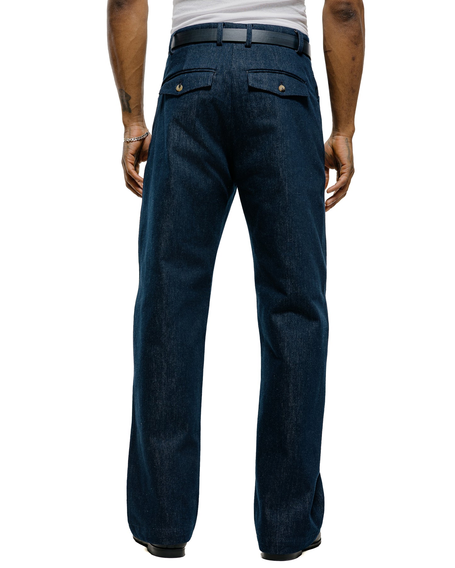 lost & found De Bonne Facture De Bonne Facture Gardian Trousers Organic French Cotton Denim Indigo