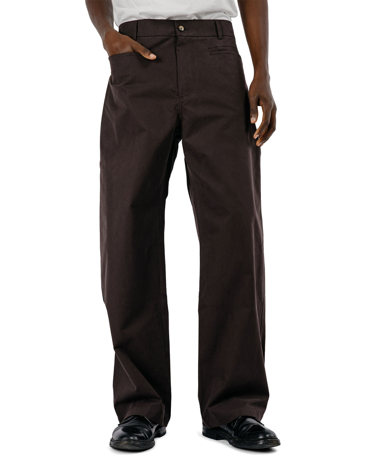 De Bonne Facture Gardian Trousers Soft Cotton Twill Chocolate