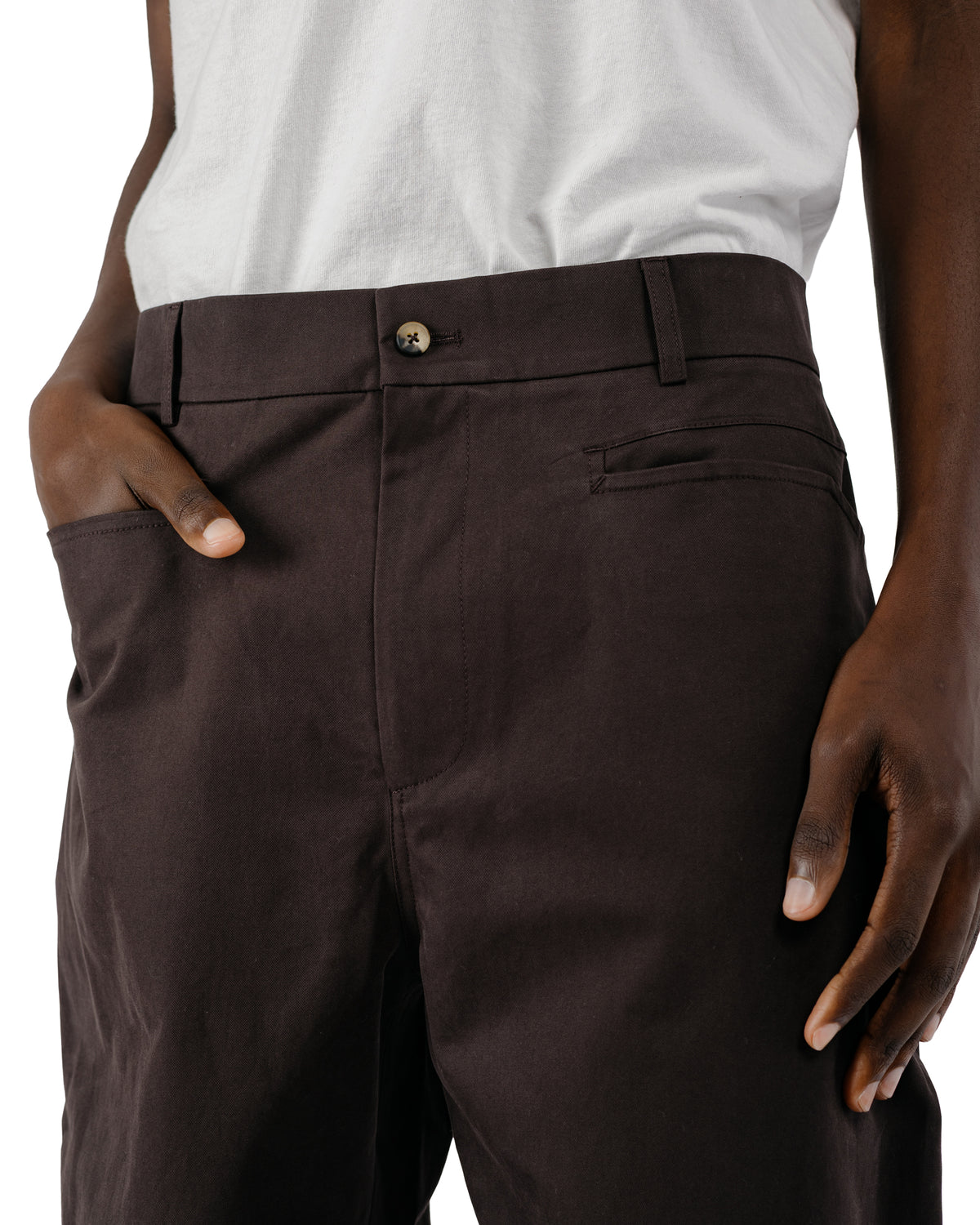 De Bonne Facture Gardian Trousers Soft Cotton Twill Chocolate