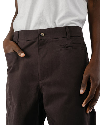 De Bonne Facture Gardian Trousers Soft Cotton Twill Chocolate