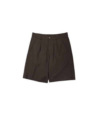 lost & found De Bonne Facture De Bonne Facture Naturalist Shorts Super 130's Cold Wool Bark Brown