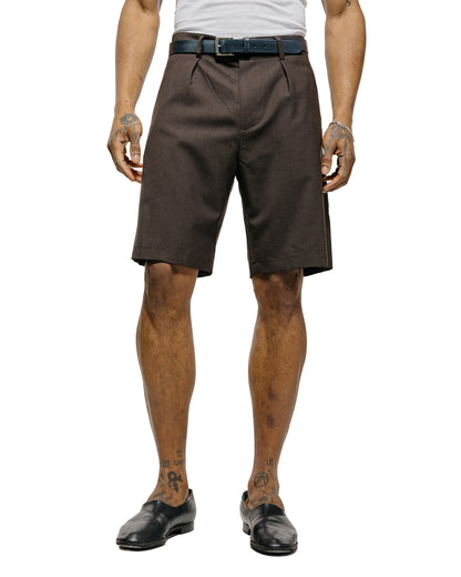 lost & found De Bonne Facture De Bonne Facture Naturalist Shorts Super 130's Cold Wool Bark Brown