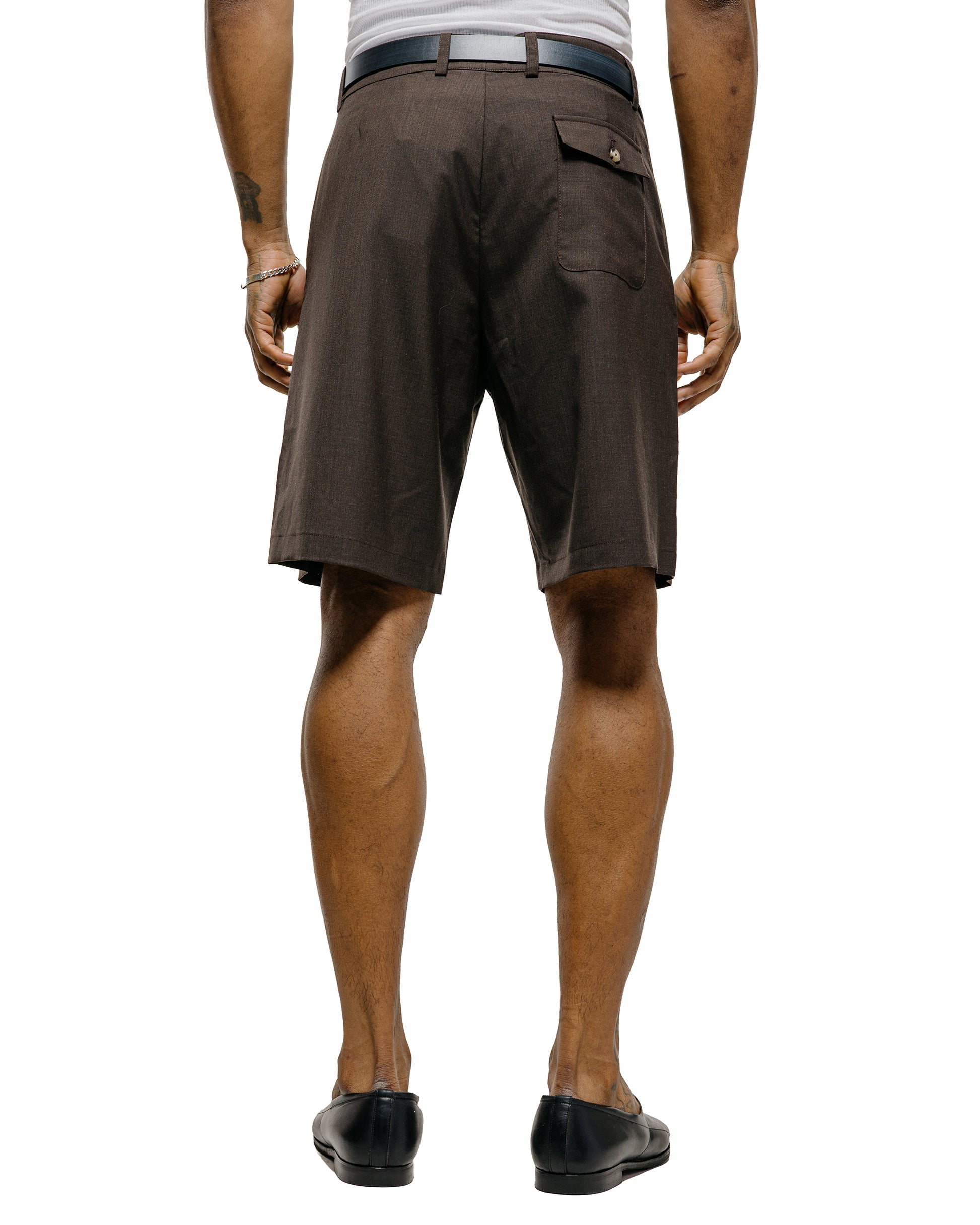 lost & found De Bonne Facture De Bonne Facture Naturalist Shorts Super 130's Cold Wool Bark Brown