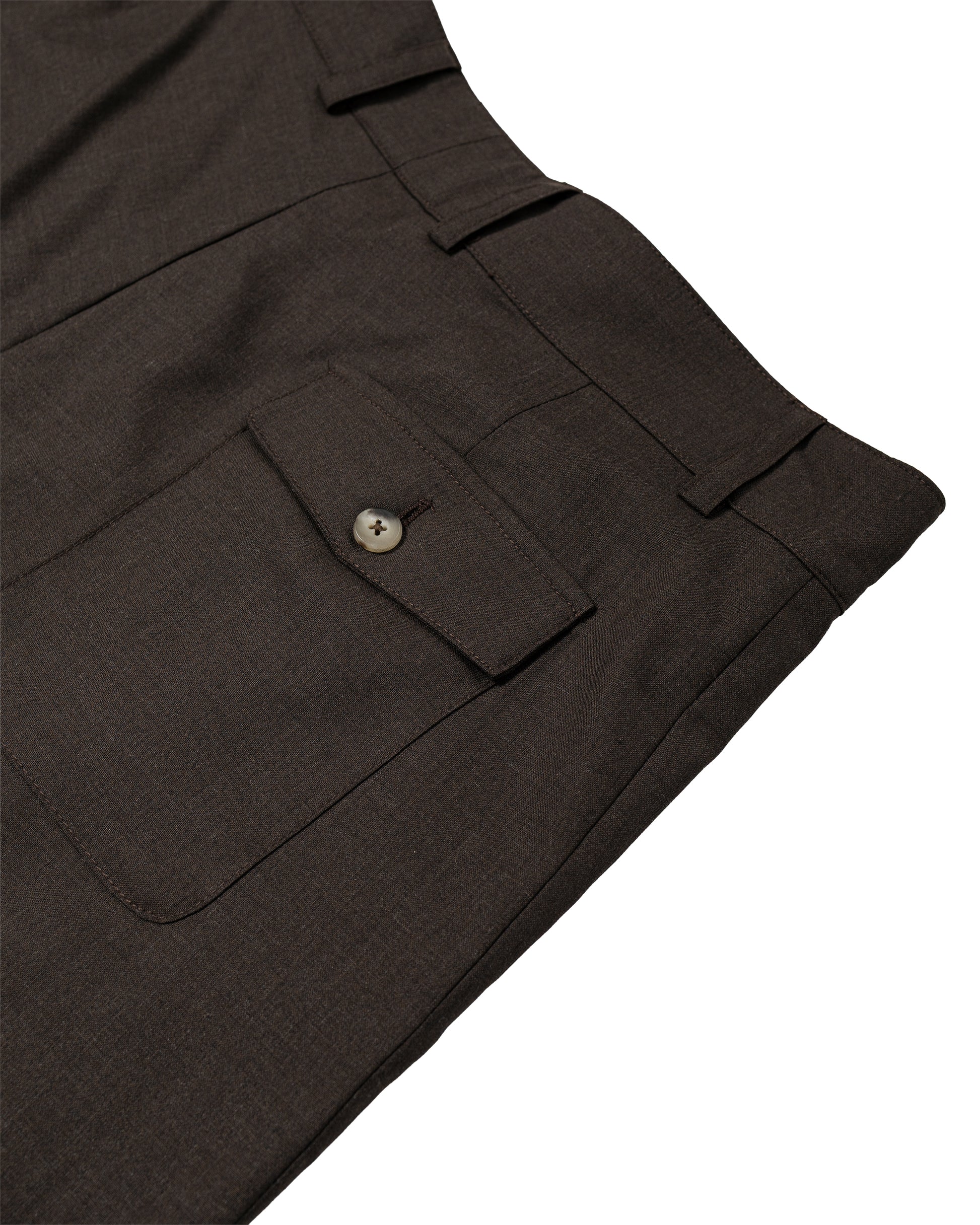 lost & found De Bonne Facture De Bonne Facture Naturalist Shorts Super 130's Cold Wool Bark Brown