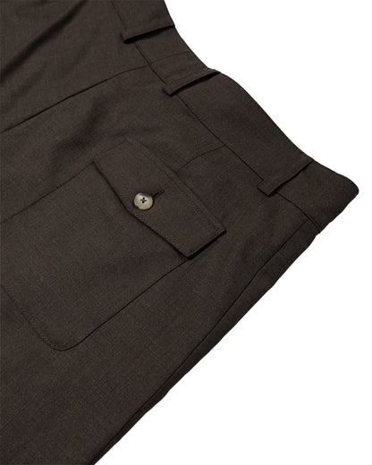 lost & found De Bonne Facture De Bonne Facture Naturalist Shorts Super 130's Cold Wool Bark Brown