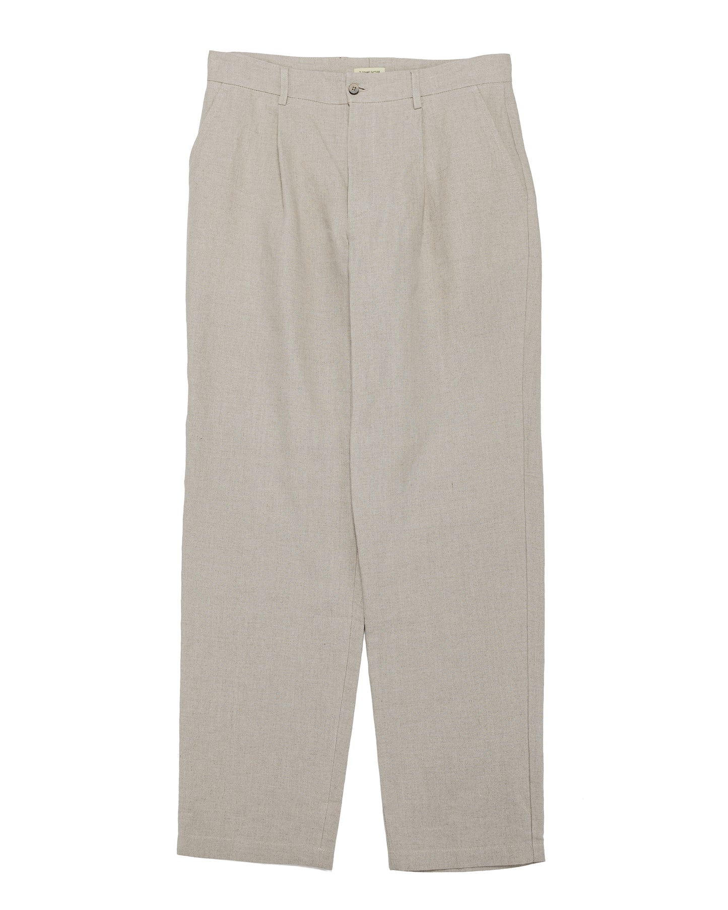 lost & found De Bonne Facture De Bonne Facture One Pleat Trousers Belgian Linen Undyed Flax