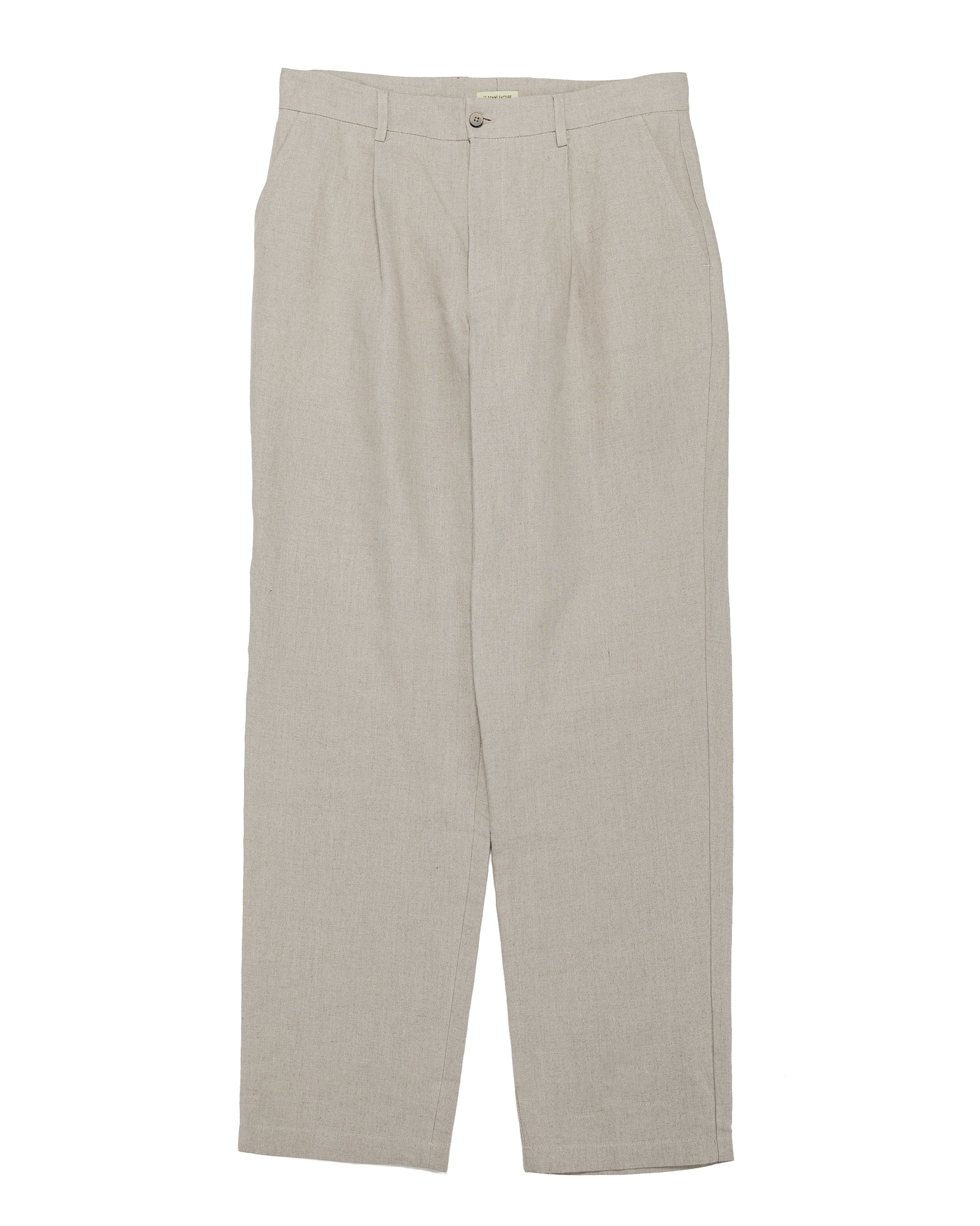 lost & found De Bonne Facture De Bonne Facture One Pleat Trousers Belgian Linen Undyed Flax
