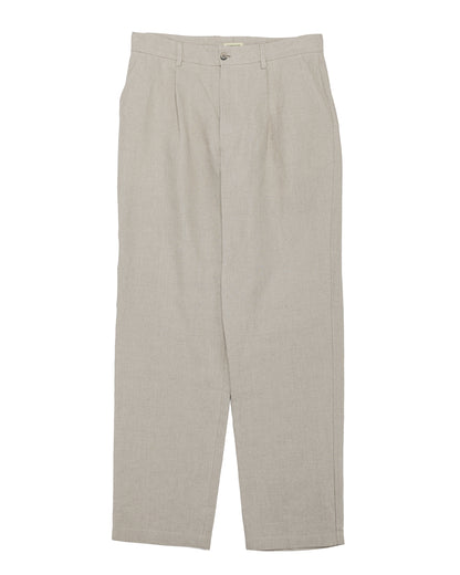 lost & found De Bonne Facture De Bonne Facture One Pleat Trousers Belgian Linen Undyed Flax
