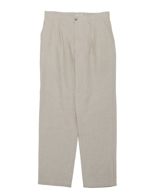 lost & found De Bonne Facture De Bonne Facture One Pleat Trousers Belgian Linen Undyed Flax