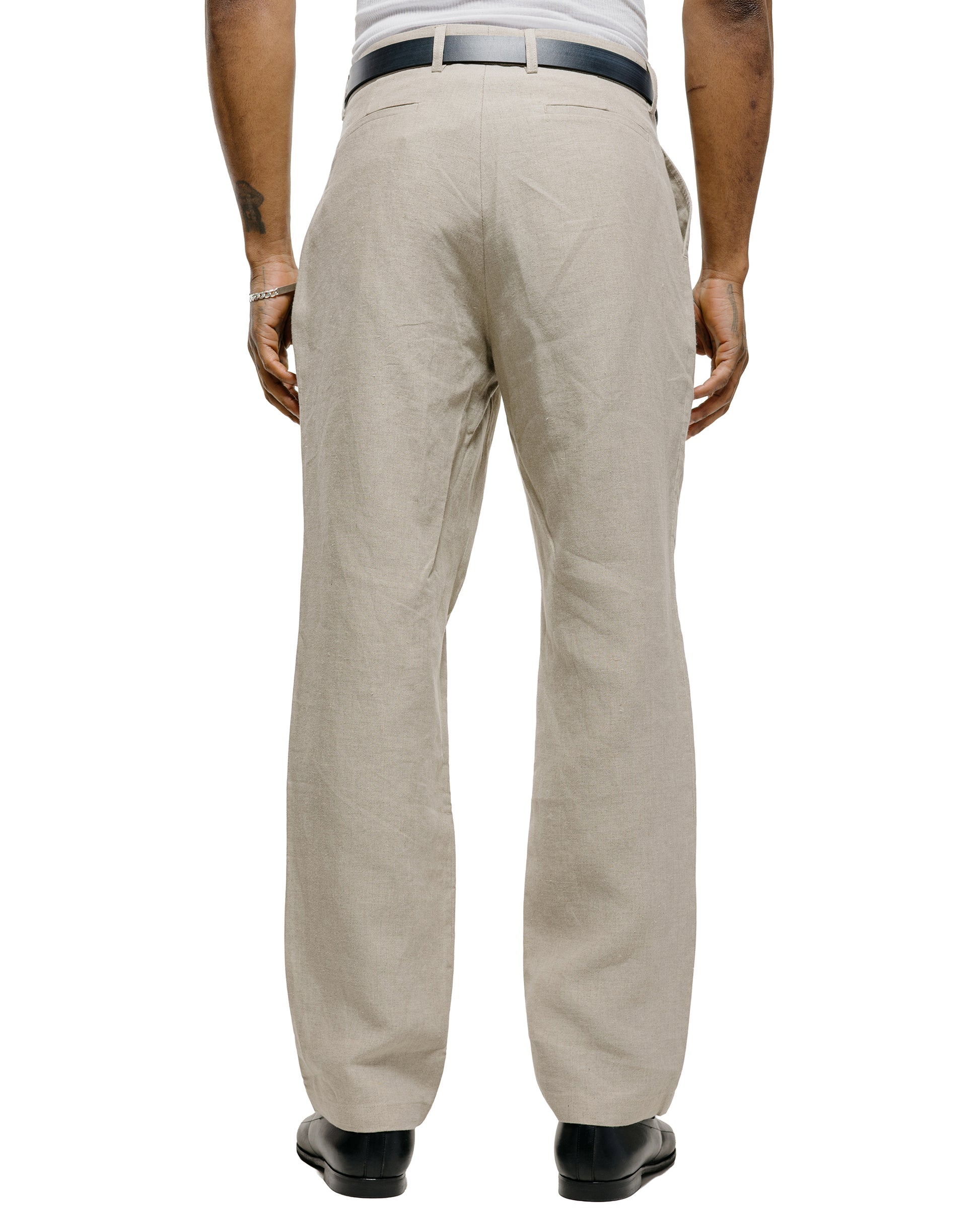 lost & found De Bonne Facture De Bonne Facture One Pleat Trousers Belgian Linen Undyed Flax