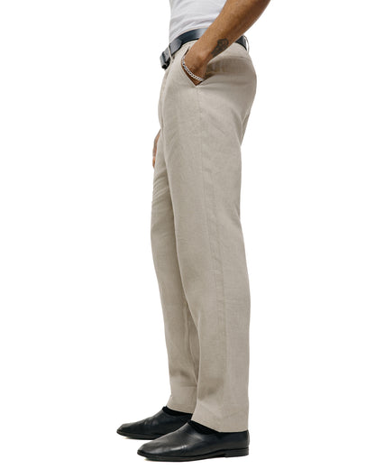 lost & found De Bonne Facture De Bonne Facture One Pleat Trousers Belgian Linen Undyed Flax