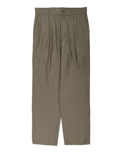 De Bonne Facture One Pleat Trousers Super 130's Merino Twill Vertdigris Green