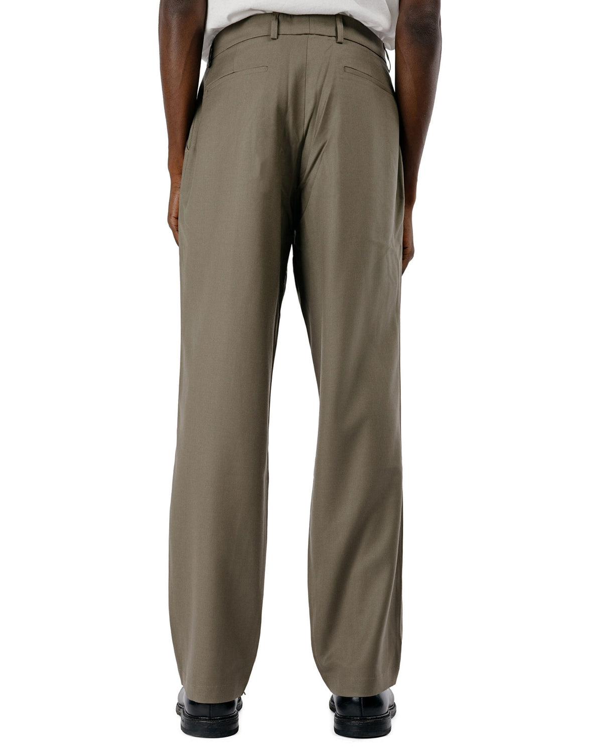 De Bonne Facture One Pleat Trousers Super 130's Merino Twill Vertdigris Green