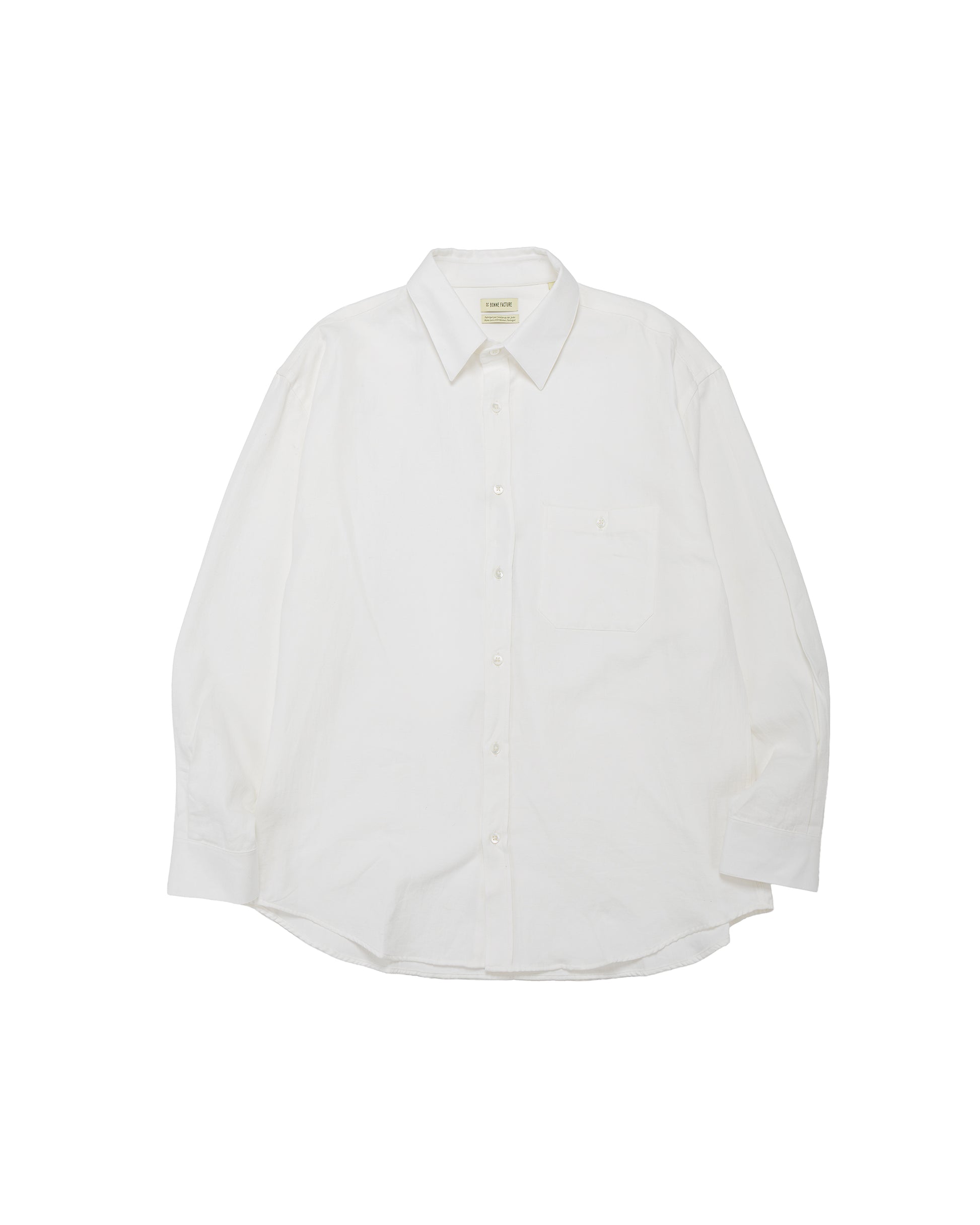 lost & found De Bonne Facture De Bonne Facture Oversized Shirt Cotton Hemp White