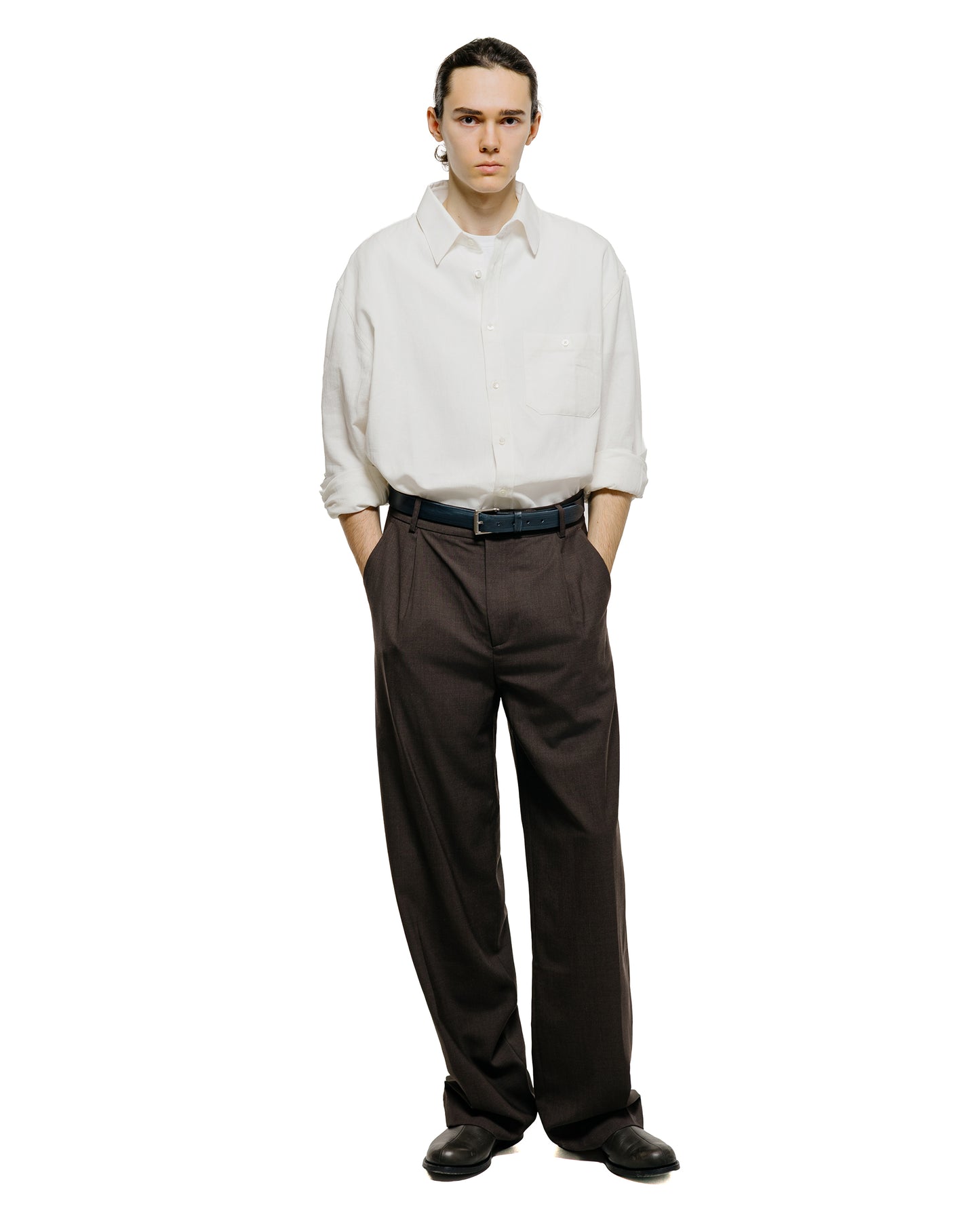 lost & found De Bonne Facture De Bonne Facture Oversized Shirt Cotton Hemp White
