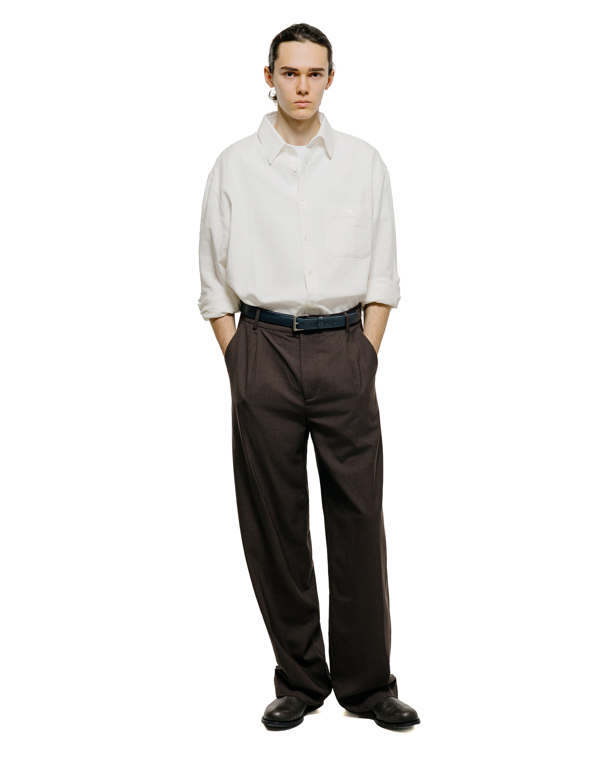 lost & found De Bonne Facture De Bonne Facture Oversized Shirt Cotton Hemp White