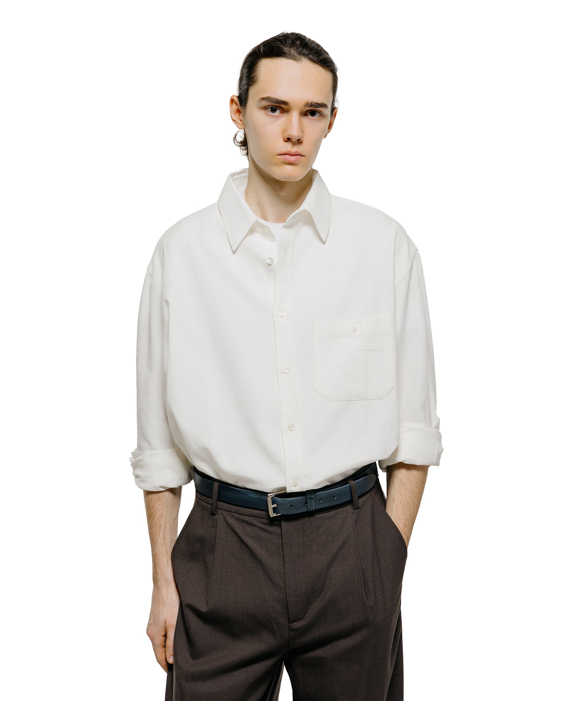 lost & found De Bonne Facture De Bonne Facture Oversized Shirt Cotton Hemp White