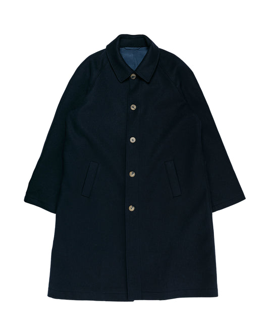 De Bonne Facture Parisian Raglan Coat Austrian Wool Navy