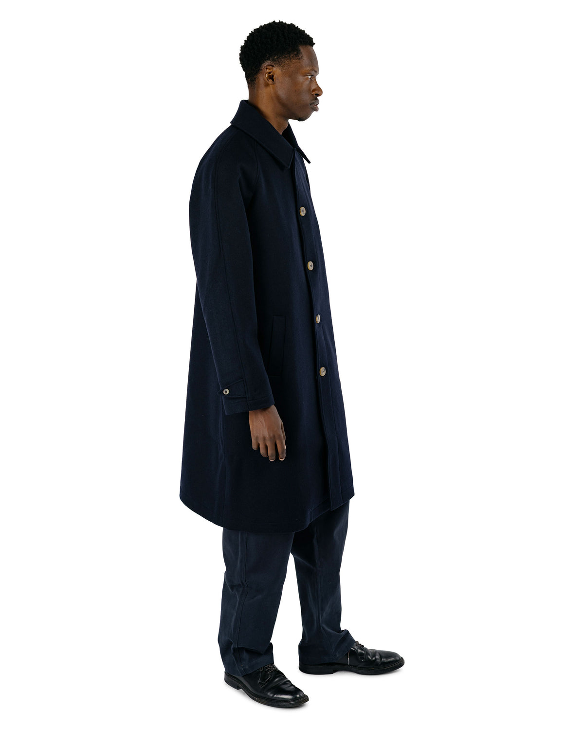 De Bonne Facture Parisian Raglan Coat Austrian Wool Navy