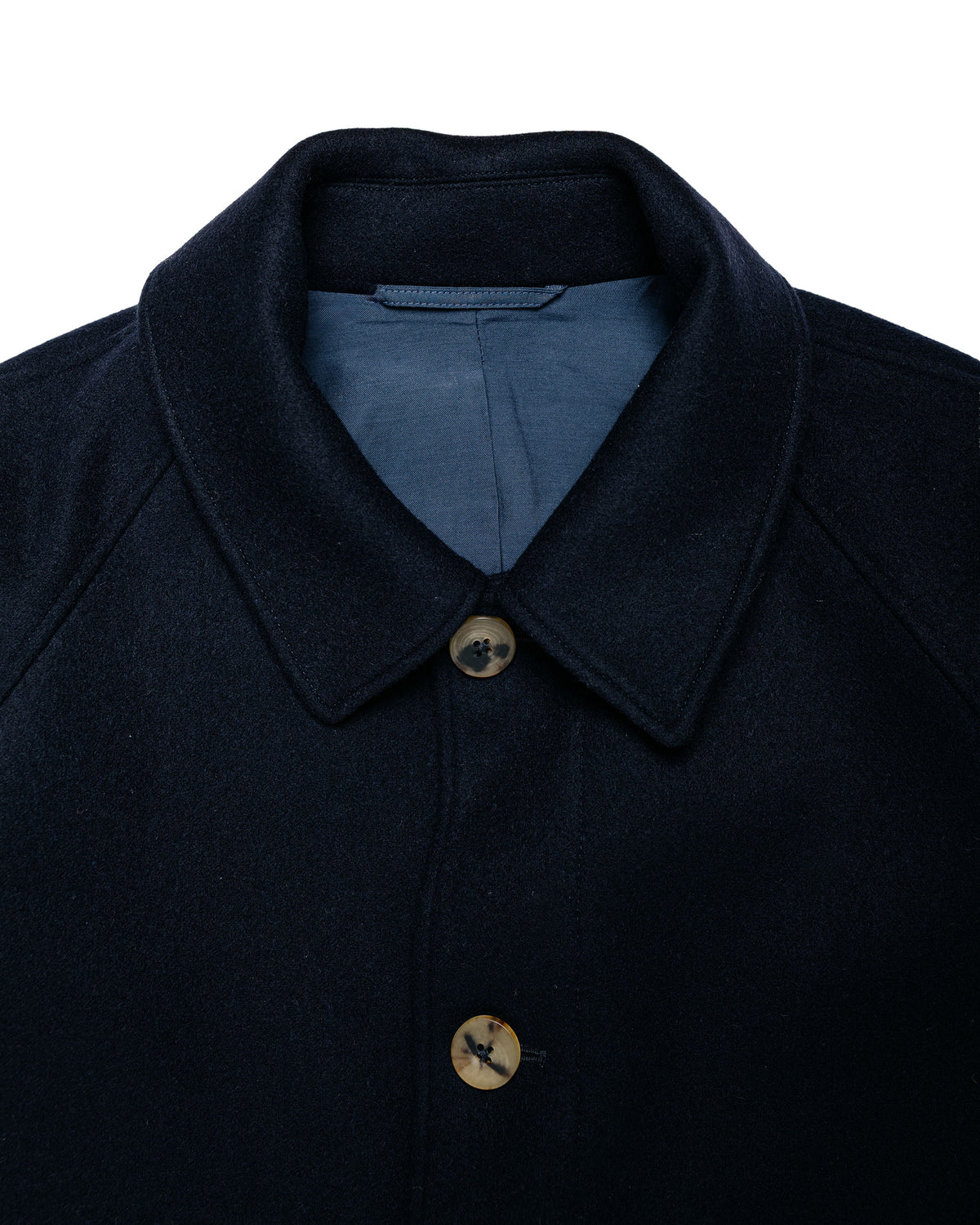De Bonne Facture Parisian Raglan Coat Austrian Wool Navy