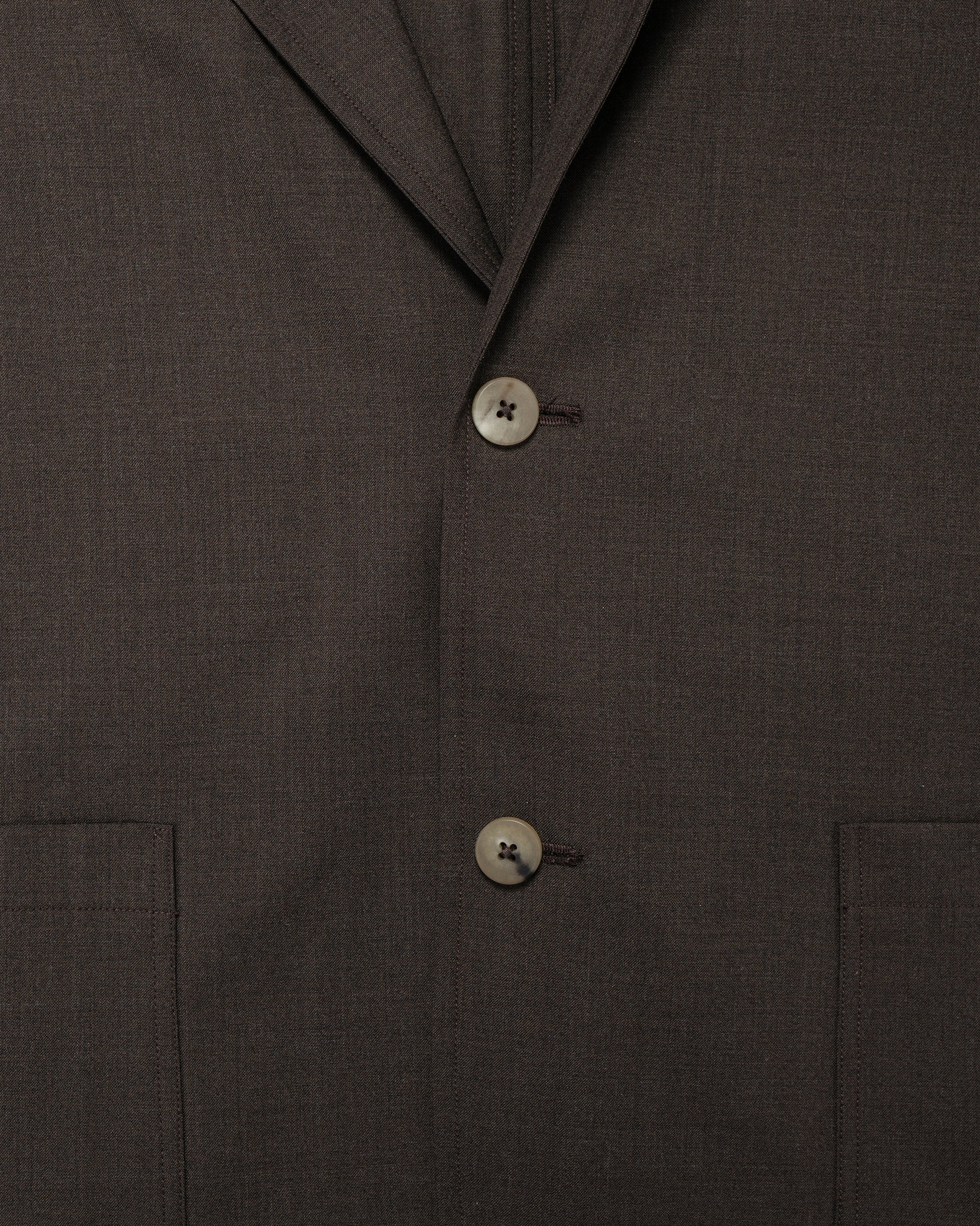 lost & found De Bonne Facture De Bonne Facture Writer's Jacket Super 130's Cold Wool Bark Brown