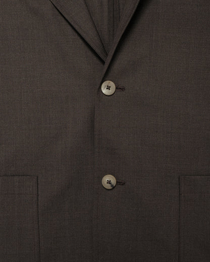 lost & found De Bonne Facture De Bonne Facture Writer's Jacket Super 130's Cold Wool Bark Brown