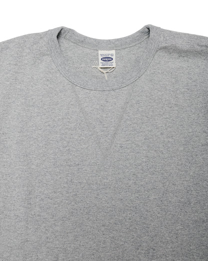 Denime Lot. 275 Front V Crew Neck T-Shirt Solid Color Heather Gray