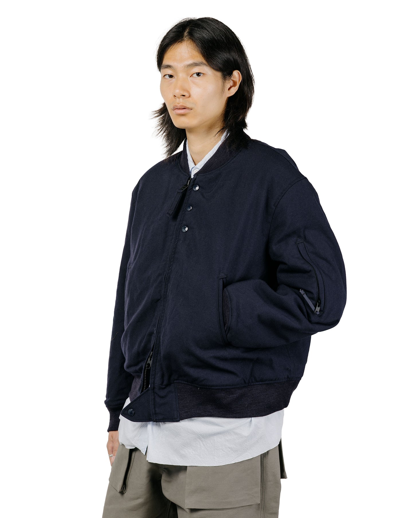 Engineered Garments Aviator Jacket Dark Navy Wool Uniform Serge