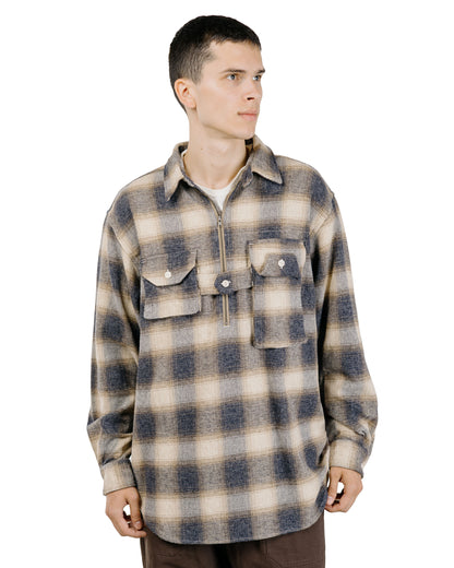 Engineered Garments Binocular Shirt Khaki Cotton Heavy Shadow Plaid Flannel