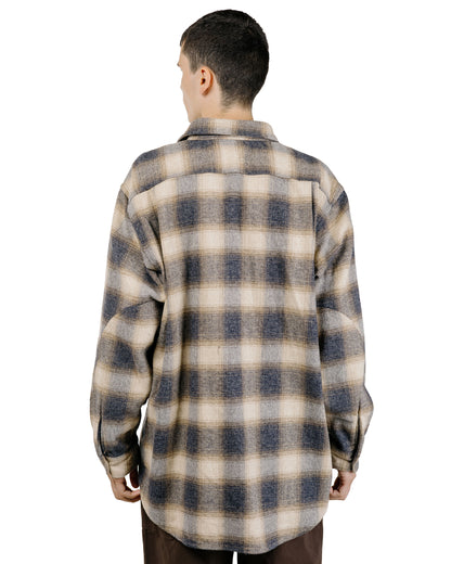 Engineered Garments Binocular Shirt Khaki Cotton Heavy Shadow Plaid Flannel