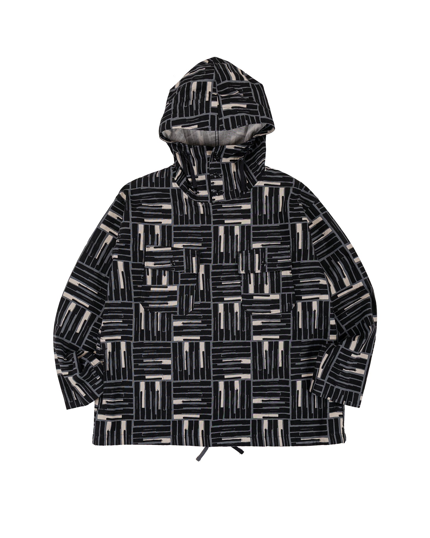 lost & found Engineered Garments Engineered Garments Cagoule Shirt Black CL Tile Print Canvas