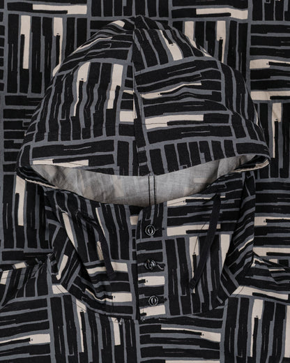 lost & found Engineered Garments Engineered Garments Cagoule Shirt Black CL Tile Print Canvas