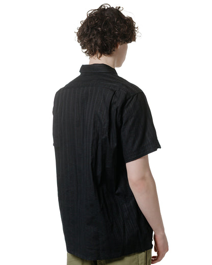 lost & found Engineered Garments Engineered Garments Camp Shirt Black Cotton Lace Stripe Jacquard