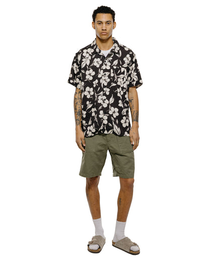 lost & found Engineered Garments Engineered Garments Camp Shirt Black/Natural Tencel Floral Print
