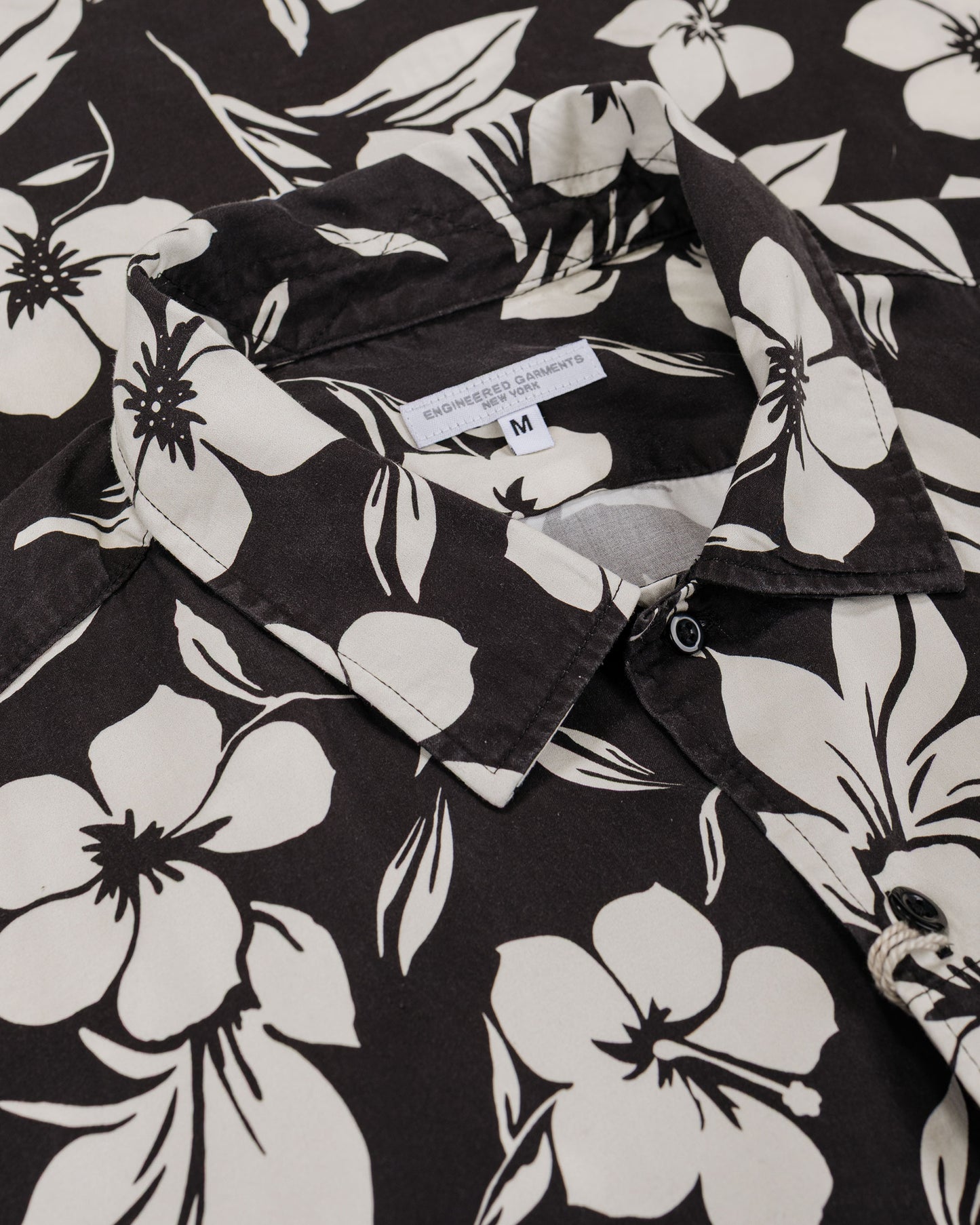 lost & found Engineered Garments Engineered Garments Camp Shirt Black/Natural Tencel Floral Print