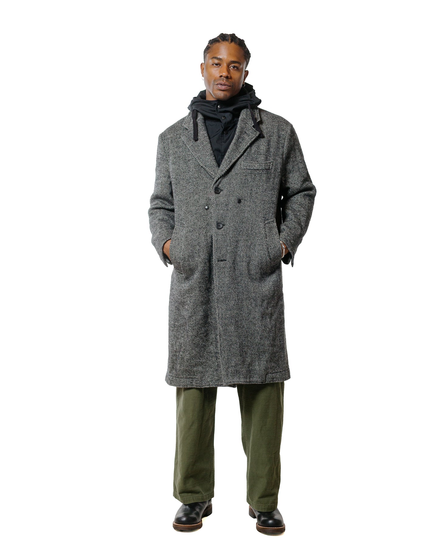 lost & found Engineered Garments Engineered Garments Chester Coat Black Wool Shaggy Twill