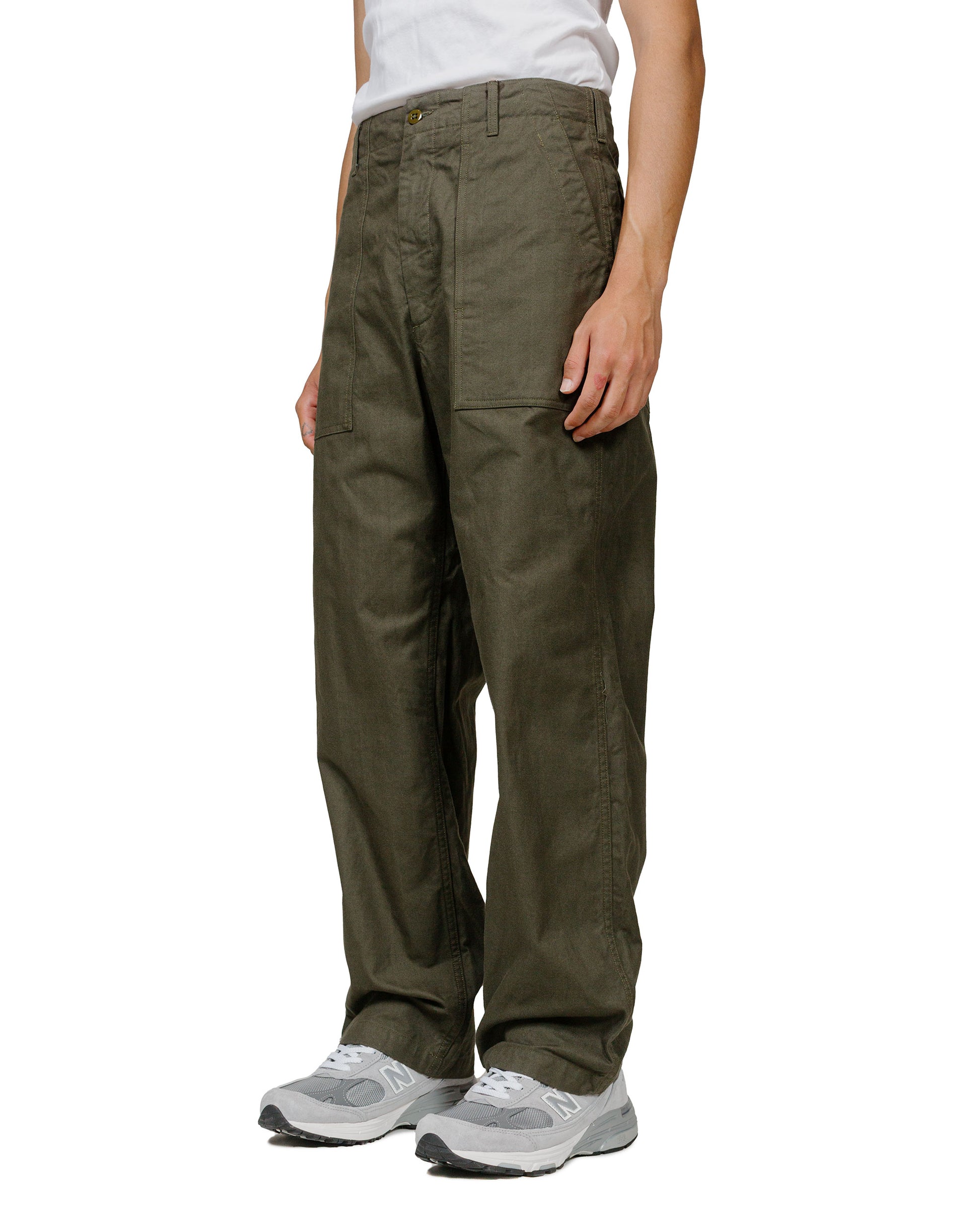 lost & found Engineered Garments Engineered Garments Fatigue Pant Olive Cotton Brushed Herringbone
