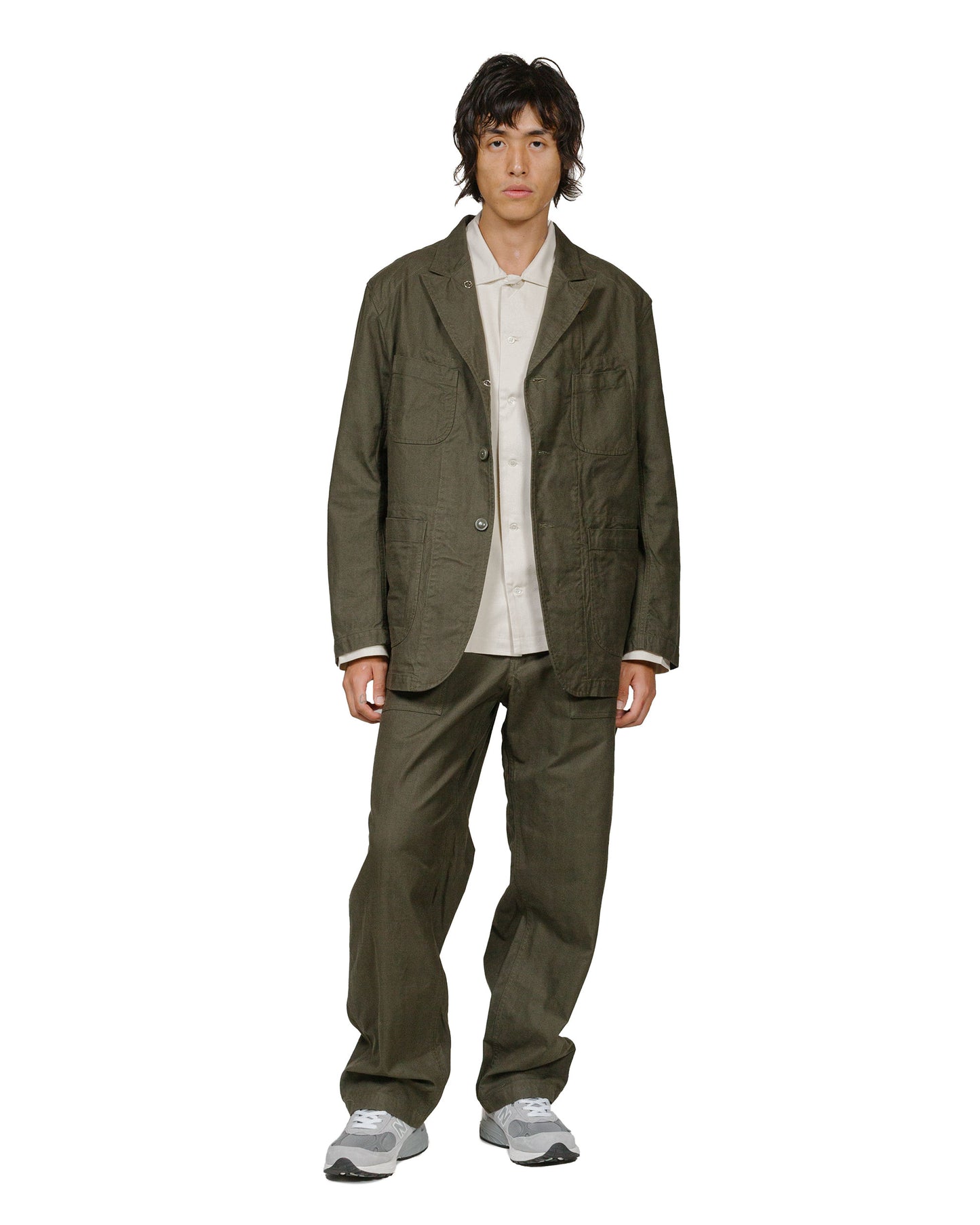 lost & found Engineered Garments Engineered Garments Fatigue Pant Olive Cotton Brushed Herringbone