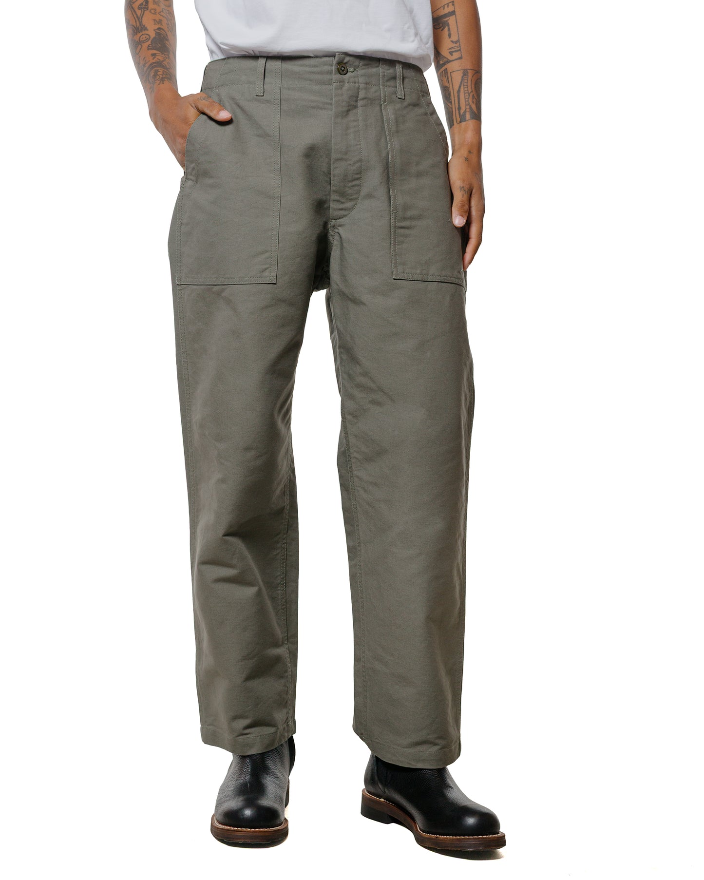 lost & found Engineered Garments Engineered Garments Fatigue Pant Olive Cotton Double Cloth