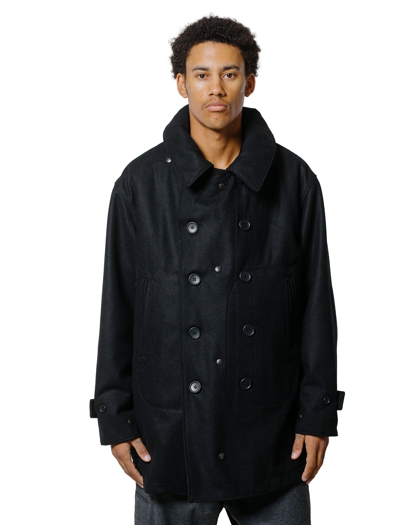 lost & found Engineered Garments Engineered Garments Fireman Jacket Black 24oz Wool Melton