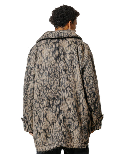 lost & found Engineered Garments Engineered Garments Fireman Jacket Brown Wool Poly Leopard Jacquard