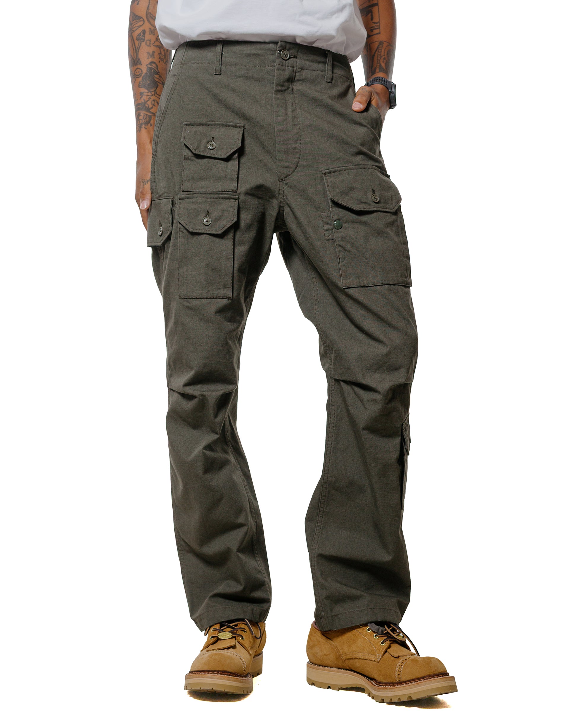 lost & found Engineered Garments Engineered Garments Flight Pant Olive Heavyweight Cotton Ripstop