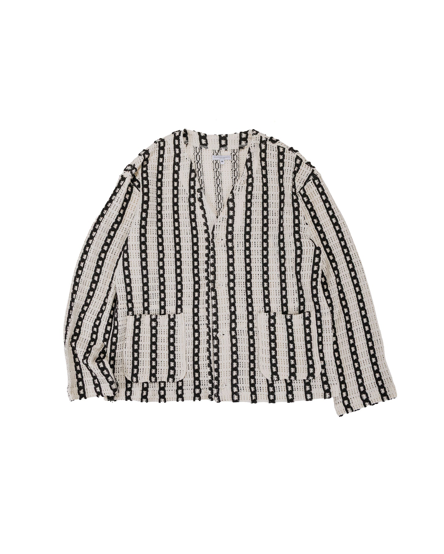 lost & found Engineered Garments Engineered Garments Knit Cardigan White/Black Stripe CP Crochet