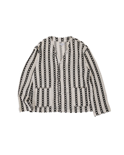 lost & found Engineered Garments Engineered Garments Knit Cardigan White/Black Stripe CP Crochet